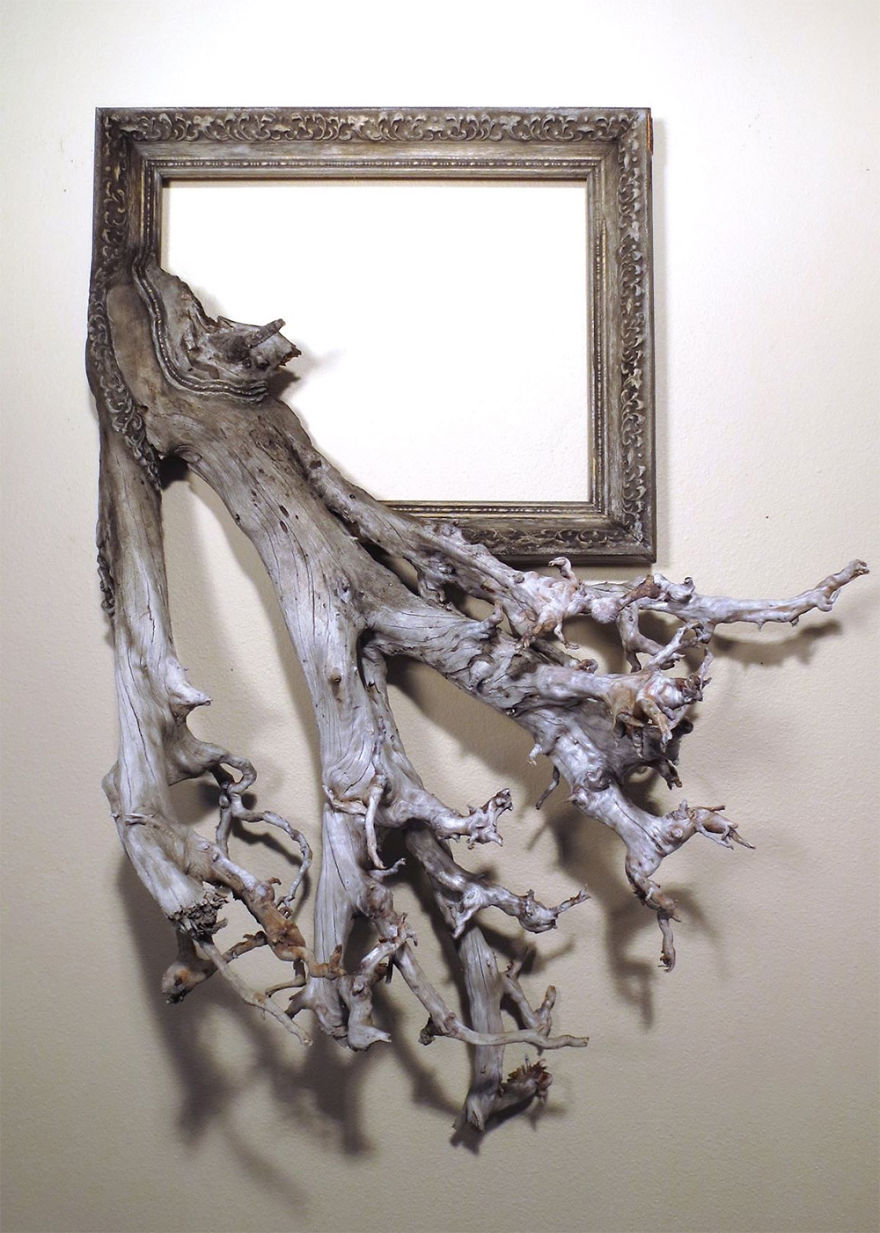 I Give A Second Life To Dead Trees By Fusing Them With Picture Frames I Give A Second Life To Dead Trees By Fusing Them With Picture Frames