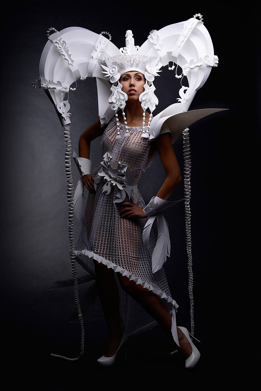 Russian Artist Creates Intricate Baroque Wigs From Paper