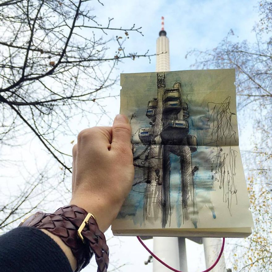 I Sketch The Places I Go To Every Day So That I Can Remember Them