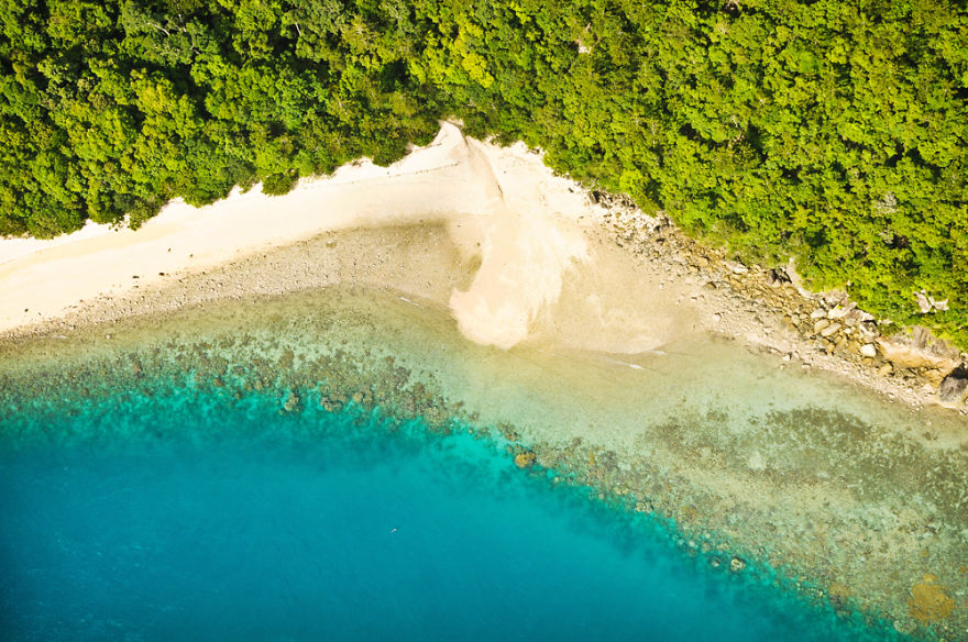 I Captured Breathtaking Sea And Sand Patterns From A Helicopter (Can You Find The Hidden Dolphin?)