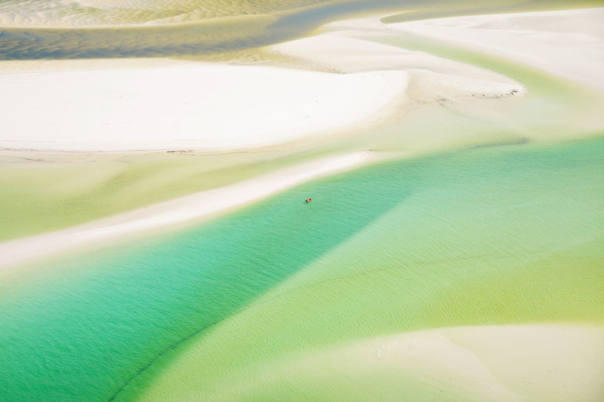 I Captured Breathtaking Sea And Sand Patterns From A Helicopter (Can You Find The Hidden Dolphin?)