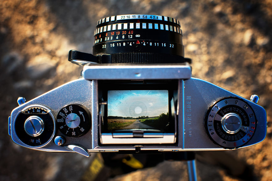 I Take Pictures Through The Viewfinder Of An Old Analog Camera