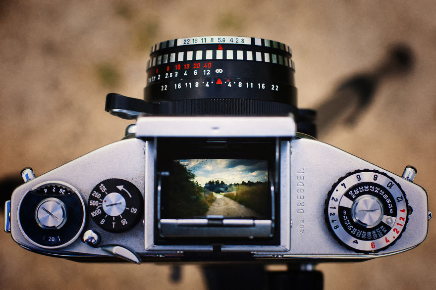 I Take Pictures Through The Viewfinder Of An Old Analog Camera