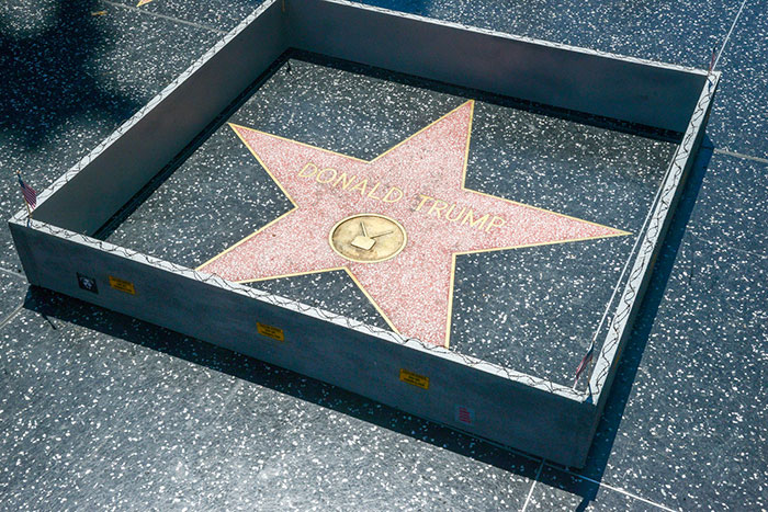 Someone Built A Tiny Wall Around Trump&#8217;s Hollywood Star And It Has A Hidden Message On It