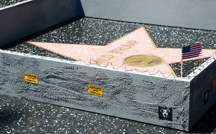 Someone Built A Tiny Wall Around Trump&#8217;s Hollywood Star And It Has A Hidden Message On It