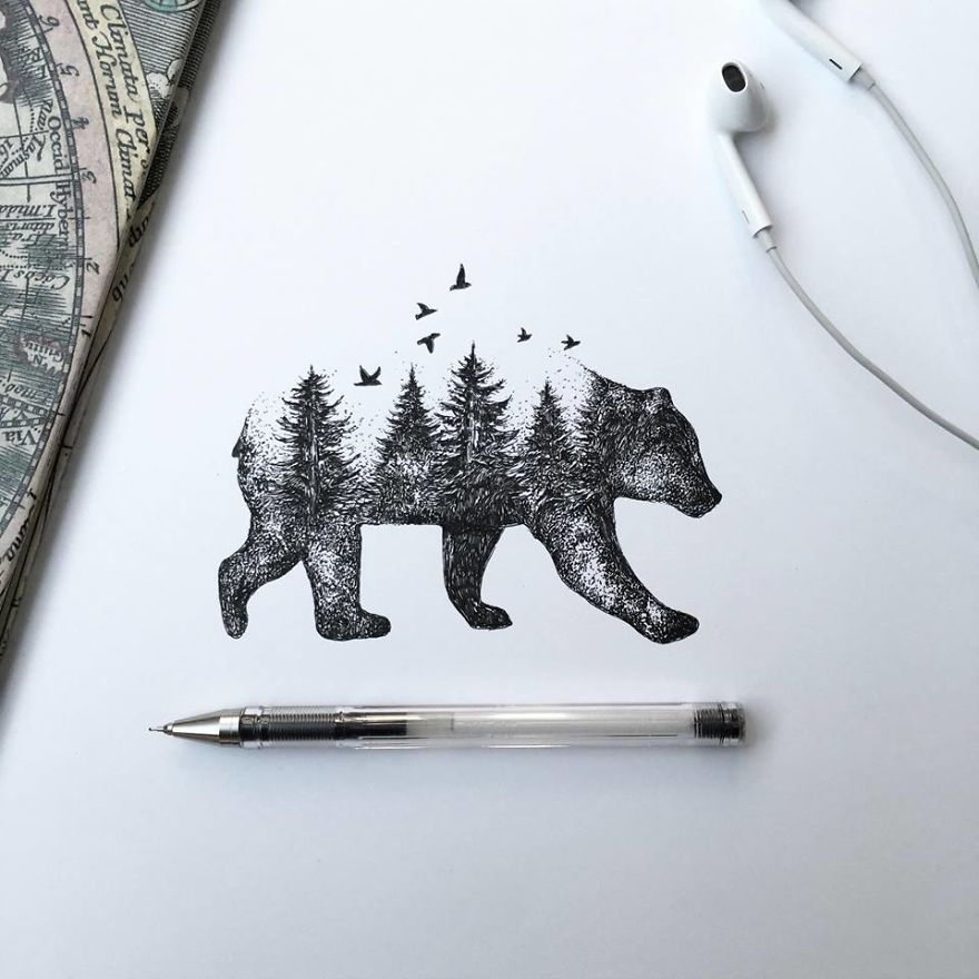 Nature Was My Kindergarten That Inspired These Black Pen Illustrations