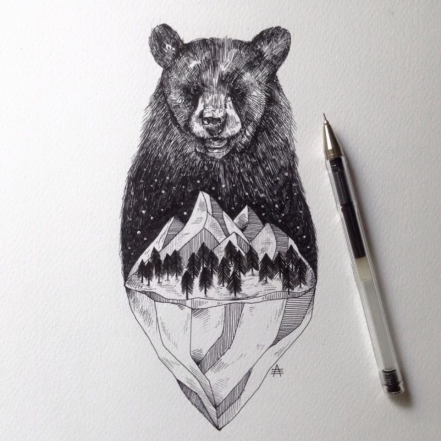 Nature Was My Kindergarten That Inspired These Black Pen Illustrations