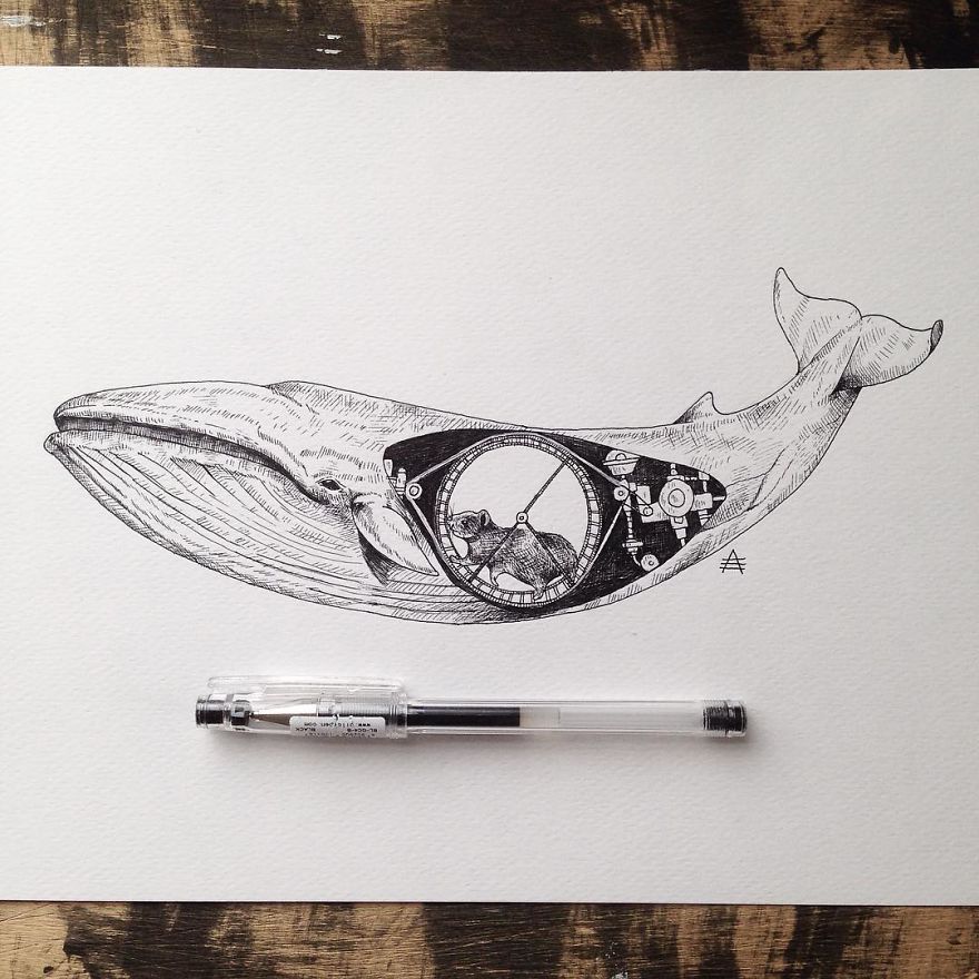 Nature Was My Kindergarten That Inspired These Black Pen Illustrations