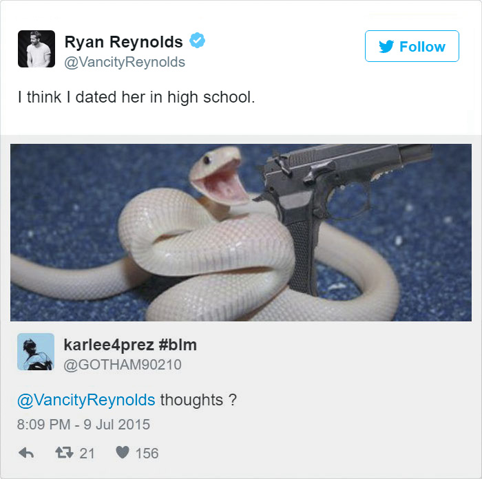 24 Times Ryan Reynold’s Twitter Replies Were Pure Gold 24 Times Ryan Reynold’s Twitter Replies Were Pure Gold