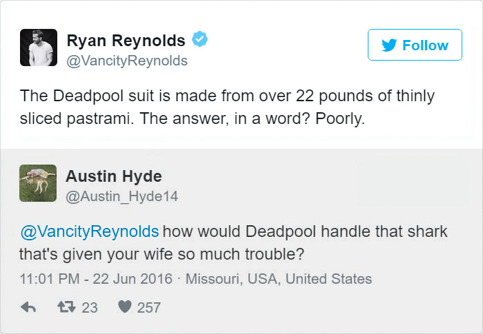 24 Times Ryan Reynold’s Twitter Replies Were Pure Gold 24 Times Ryan Reynold’s Twitter Replies Were Pure Gold
