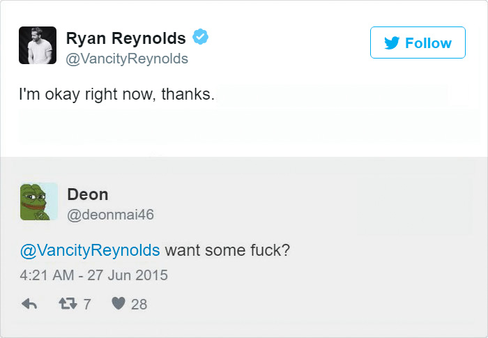 24 Times Ryan Reynold’s Twitter Replies Were Pure Gold 24 Times Ryan Reynold’s Twitter Replies Were Pure Gold