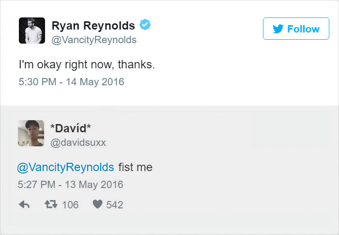 24 Times Ryan Reynold’s Twitter Replies Were Pure Gold 24 Times Ryan Reynold’s Twitter Replies Were Pure Gold