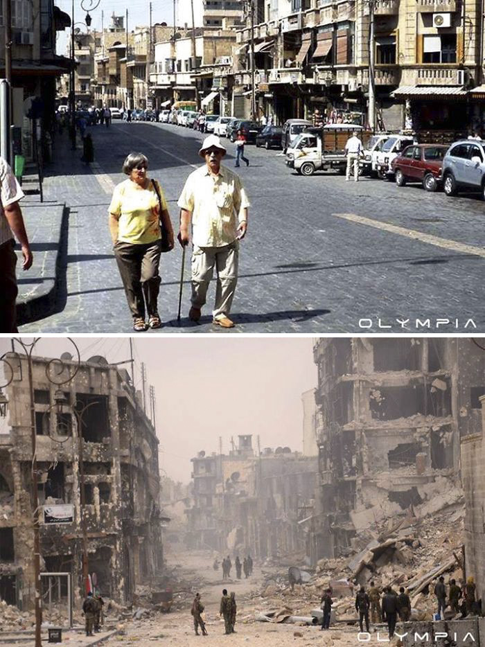 28 Before-And-After Pics Reveal What War Did To The Largest City In Syria 28 Before-And-After Pics Reveal What War Did To The Largest City In Syria