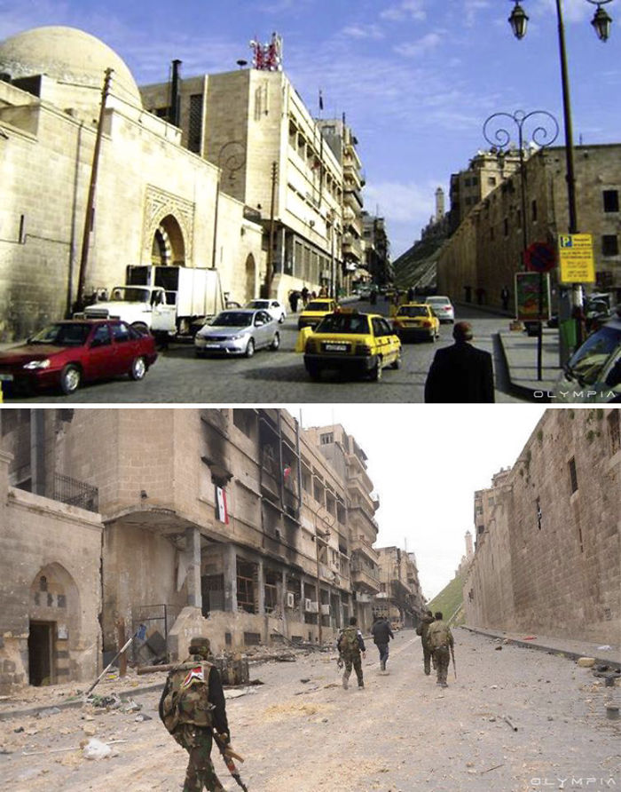 28 Before-And-After Pics Reveal What War Did To The Largest City In Syria 28 Before-And-After Pics Reveal What War Did To The Largest City In Syria