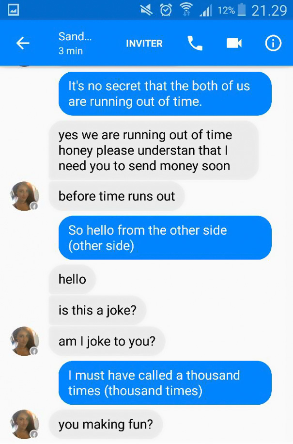Guy Trolls Facebook Scammer With Adele Lyrics Until They Go Crazy