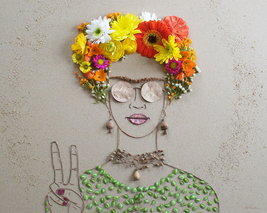 I Balance Twigs And Flowers To Create Intricate Portraits Out Of Mother Nature I Balance Twigs And Flowers To Create Intricate Portraits Out Of Mother Nature