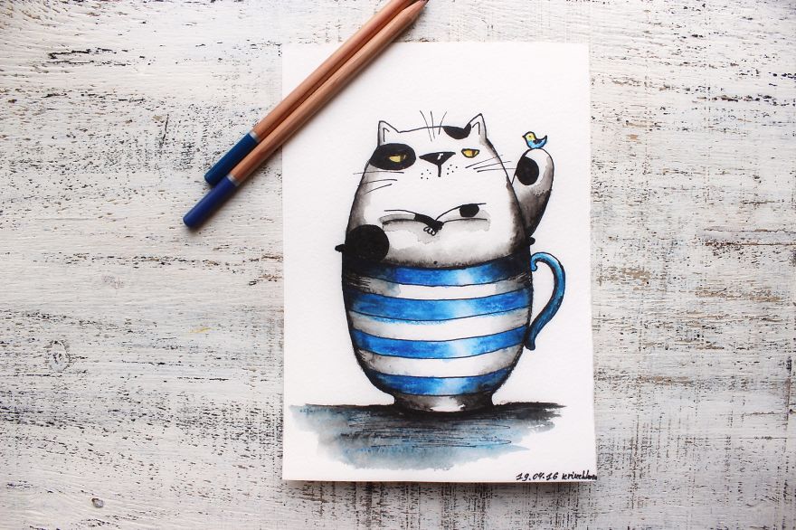 I Haven’t Painted A Single Pic For 3 Years Since My Son Was Born, So I Started This 365 Watercolor Challenge I Haven’t Painted A Single Pic For 3 Years Since My Son Was Born, So I Started This 365 Watercolor Challenge