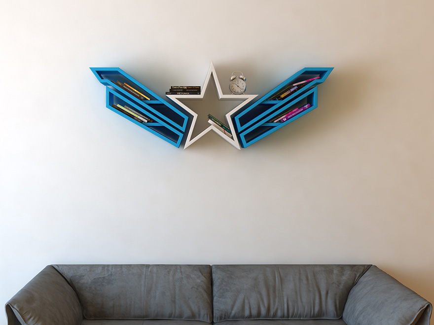Superhero Bookshelves By Turkish Artist Burak Doğan Superhero Bookshelves By Turkish Artist Burak Doğan