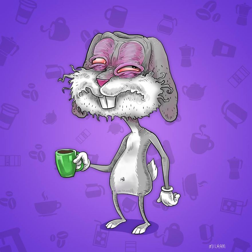 I Painted Famous Cartoon Characters Before Their Morning Coffee I Painted Famous Cartoon Characters Before Their Morning Coffee