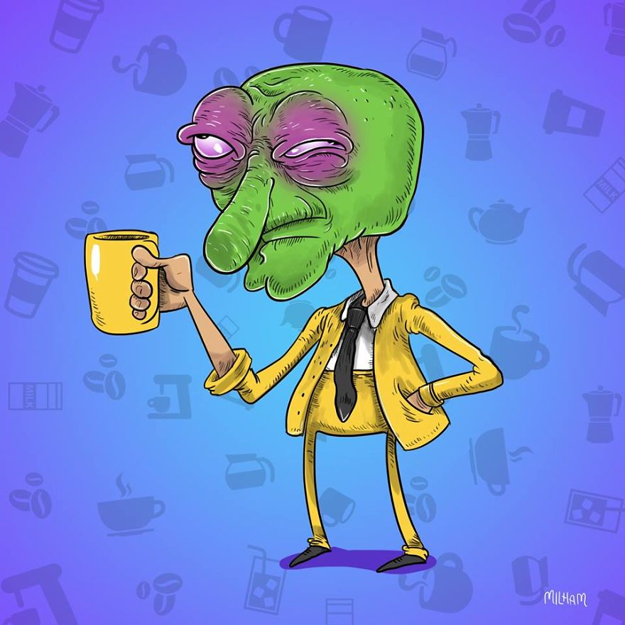 I Painted Famous Cartoon Characters Before Their Morning Coffee I Painted Famous Cartoon Characters Before Their Morning Coffee