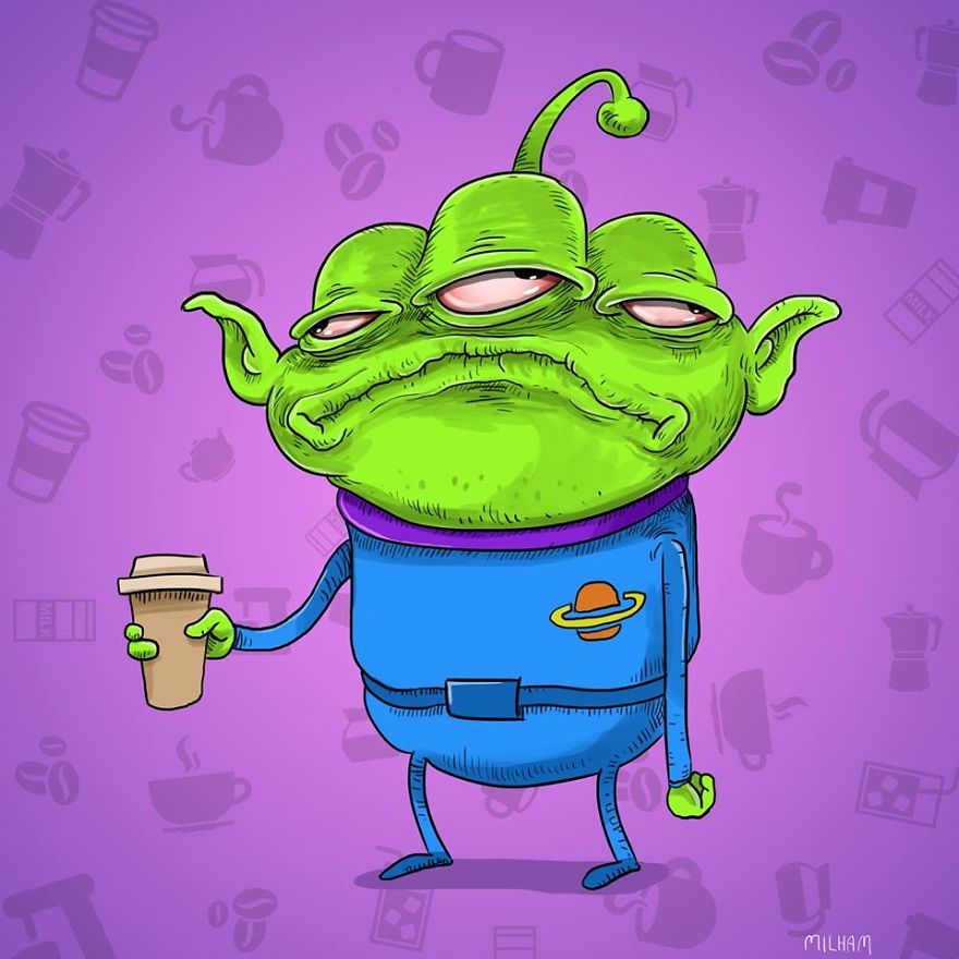 I Painted Famous Cartoon Characters Before Their Morning Coffee I Painted Famous Cartoon Characters Before Their Morning Coffee