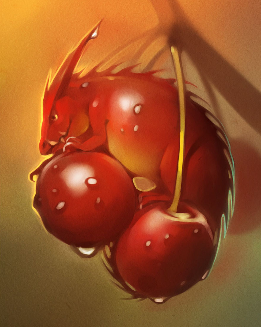 Fruit Dragons By Russian Artist Alexandra Khitrova Fruit Dragons By Russian Artist Alexandra Khitrova