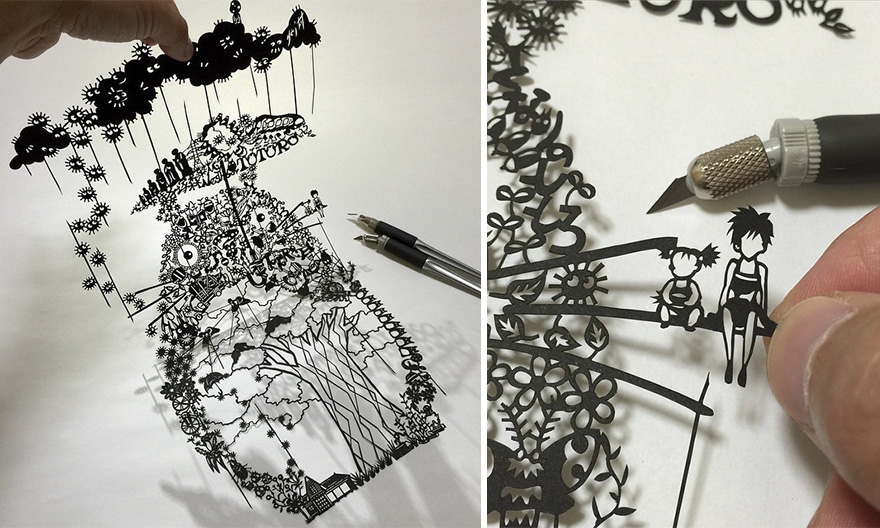 Japanese Artist Hand-Cuts Insanely Detailed Paper Art Japanese Artist Hand-Cuts Insanely Detailed Paper Art
