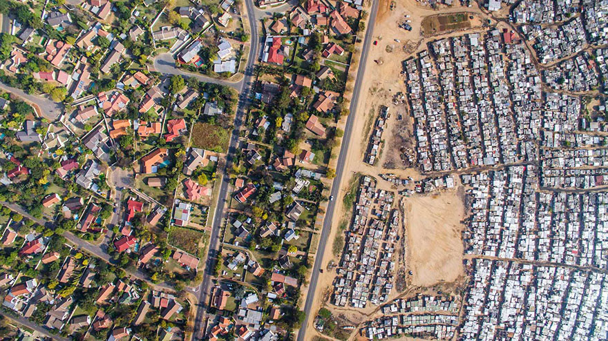 Lines Dividing Rich And Poor Captured With Drones