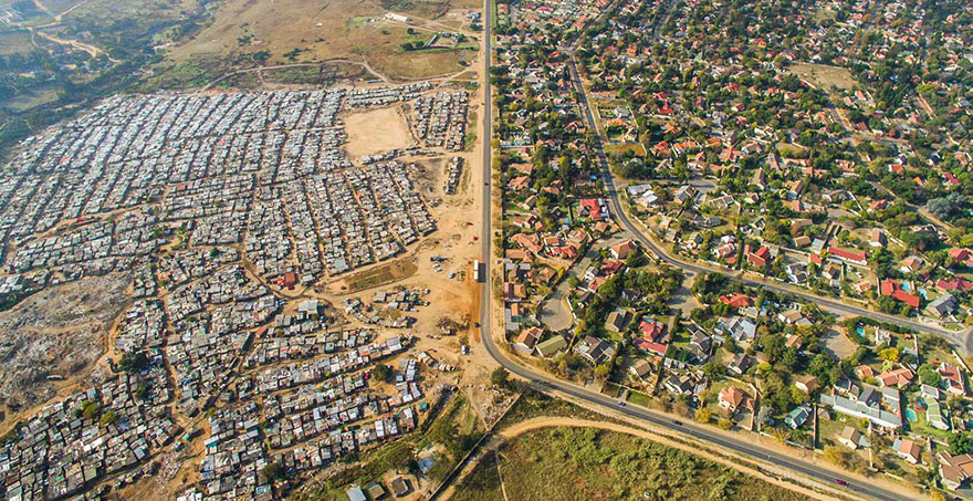 Lines Dividing Rich And Poor Captured With Drones