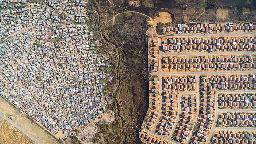 Lines Dividing Rich And Poor Captured With Drones