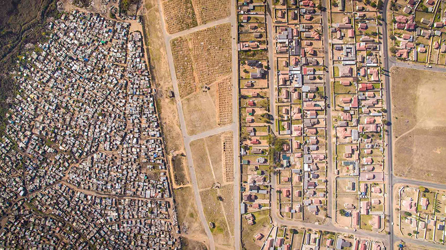 Lines Dividing Rich And Poor Captured With Drones