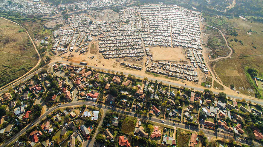 Lines Dividing Rich And Poor Captured With Drones