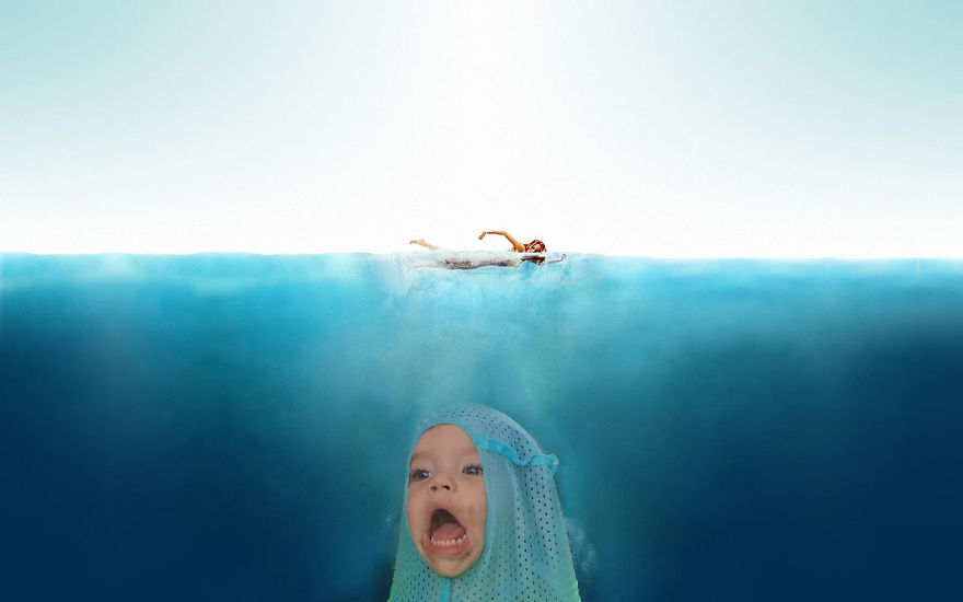 Challenge: Photoshop This Child With A Raft On His Head