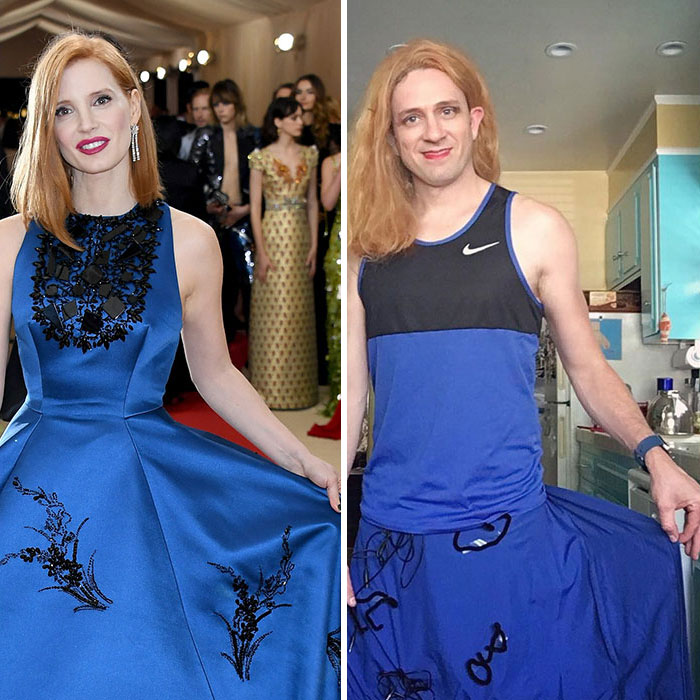 Former &#8216;Buffy&#8217; Star Recreates Celebrity Outfits Using Stuff He Finds At Home