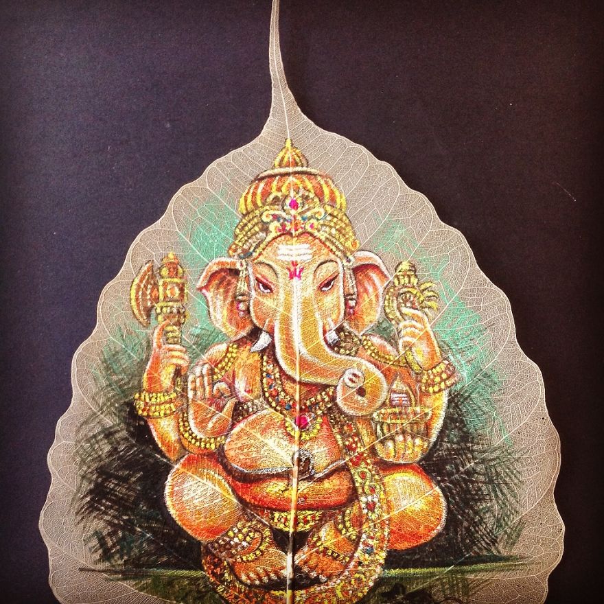 I Paint On Peepal Leaves To Keep The Ancient Art Alive