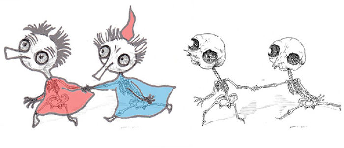 Artist Reveals The Skeletons Of Famous Cartoon Characters Artist Reveals The Skeletons Of Famous Cartoon Characters