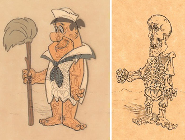 Artist Reveals The Skeletons Of Famous Cartoon Characters Artist Reveals The Skeletons Of Famous Cartoon Characters