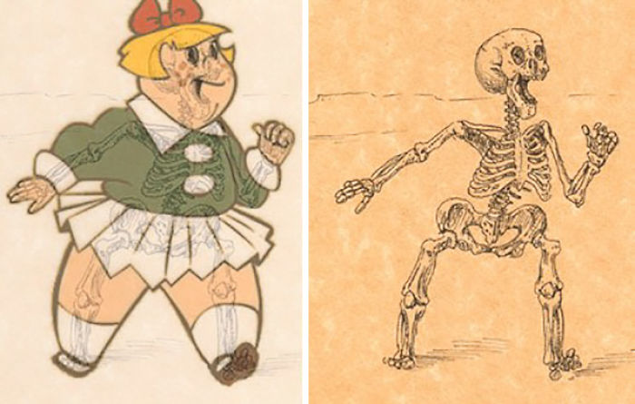 Artist Reveals The Skeletons Of Famous Cartoon Characters Artist Reveals The Skeletons Of Famous Cartoon Characters