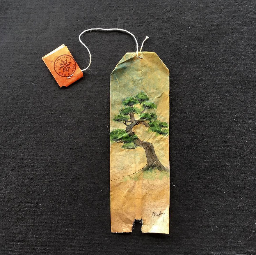 26 Days Of Tea In Japan: I Paint On Used Tea Bags
