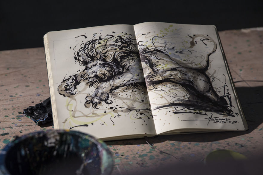 Splattered-Ink Paintings Where I Turn Chaos Into Art Splattered-Ink Paintings Where I Turn Chaos Into Art