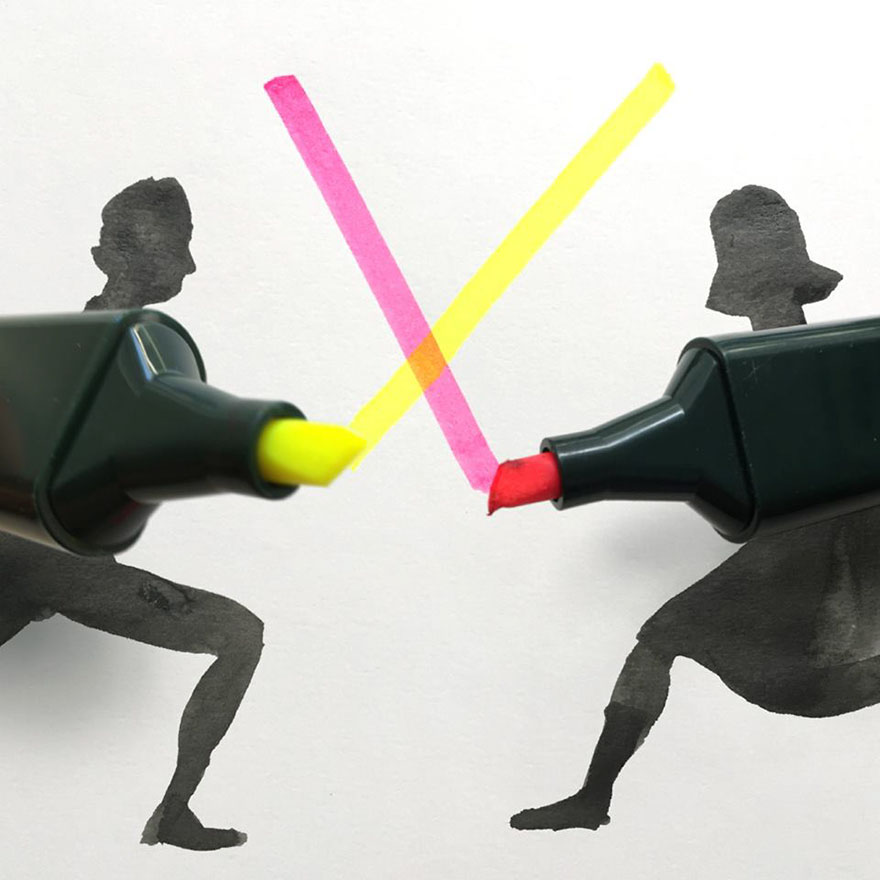 Illustrator Completes His Illustrations With Everyday Objects (61 Pics) Illustrator Completes His Illustrations With Everyday Objects (61 Pics)