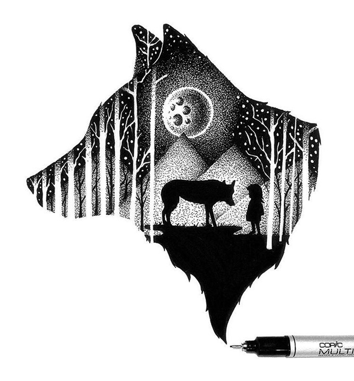 I Draw Thousands Of Tiny Dots To Create These Wild Illustrations I Draw Thousands Of Tiny Dots To Create These Wild Illustrations