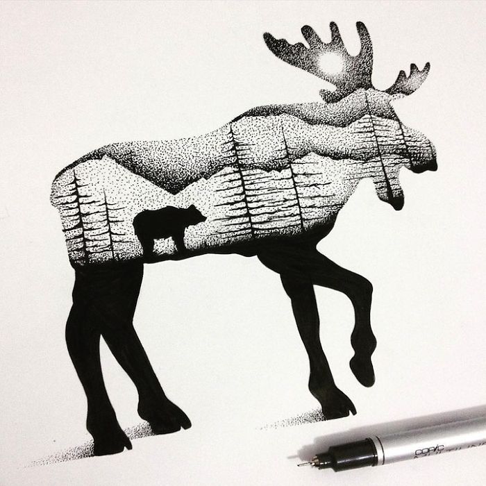 I Draw Thousands Of Tiny Dots To Create These Wild Illustrations I Draw Thousands Of Tiny Dots To Create These Wild Illustrations