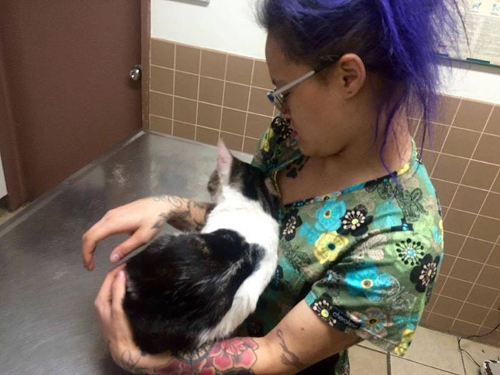 Someone Dumped A Cat On The Street With His Litter Box Someone Dumped A Cat On The Street With His Litter Box