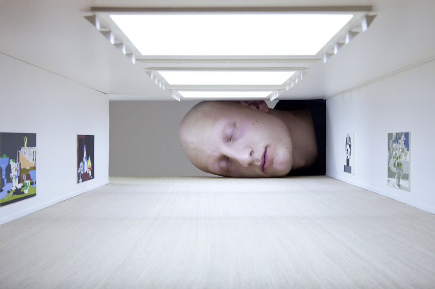 People Put Their Heads Inside Miniature Galleries To Become Famous Art Exhibits Themselves