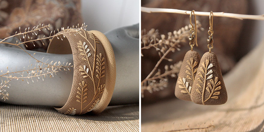 Nature-Inspired Jewelry That I Sculpt Out Of Polymer Clay