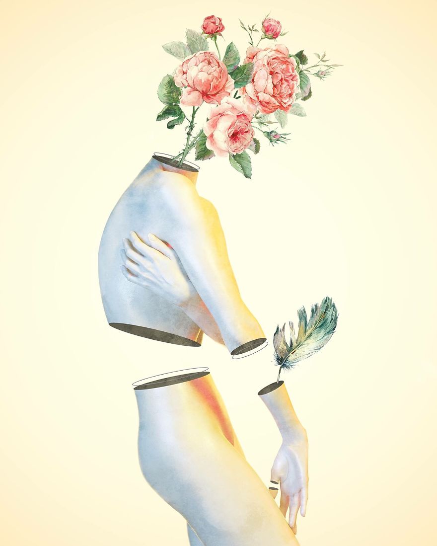 My Surreal Illustrations Of Women And Birds My Surreal Illustrations Of Women And Birds