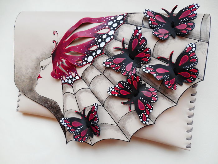 I Use Hand Cut Designs And 3D Collage Techniques To Create Unique Leather Bags