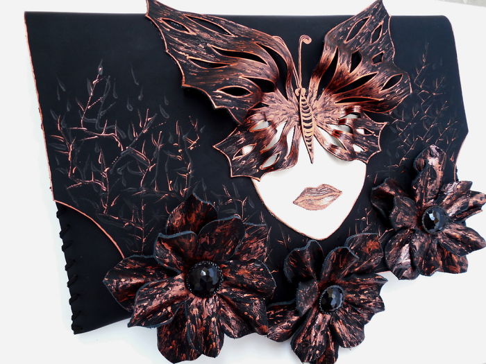 I Use Hand Cut Designs And 3D Collage Techniques To Create Unique Leather Bags