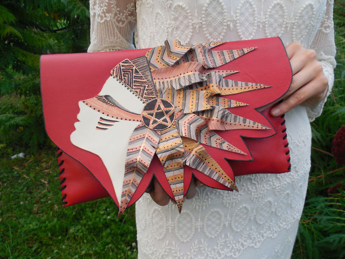 I Use Hand Cut Designs And 3D Collage Techniques To Create Unique Leather Bags